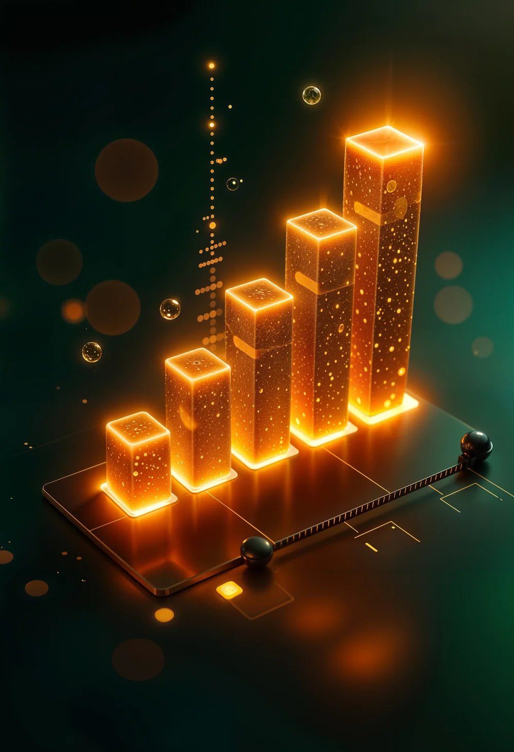 Glowing growth chart representing economic expansion