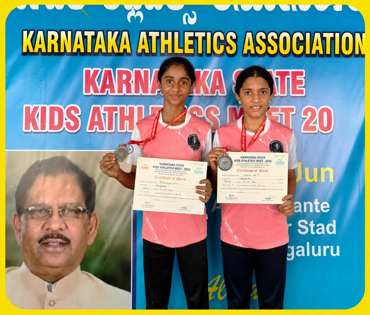 Twin Triumphs on the Track: Ladyhill School’s Kshamaya & Adithi Amin Shine @ the Karnataka State Kids Athletics Meet 2026
